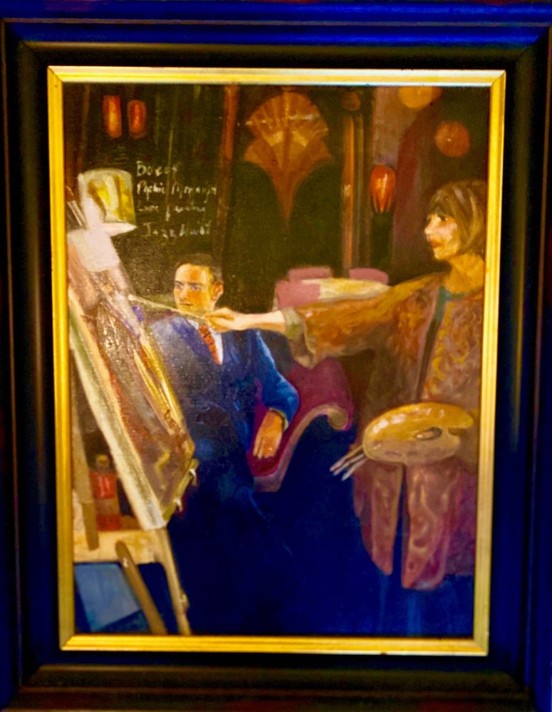 Artist Doing Portrait — Original oil by Kathleen Deyo
