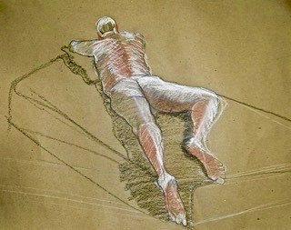 Back of Reclining Male Nude — Giclée print by Kathleen Deyo