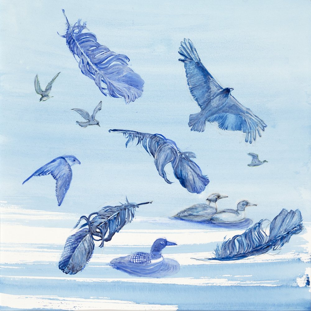 Birds and Feathers — Giclée print by Kathleen Deyo