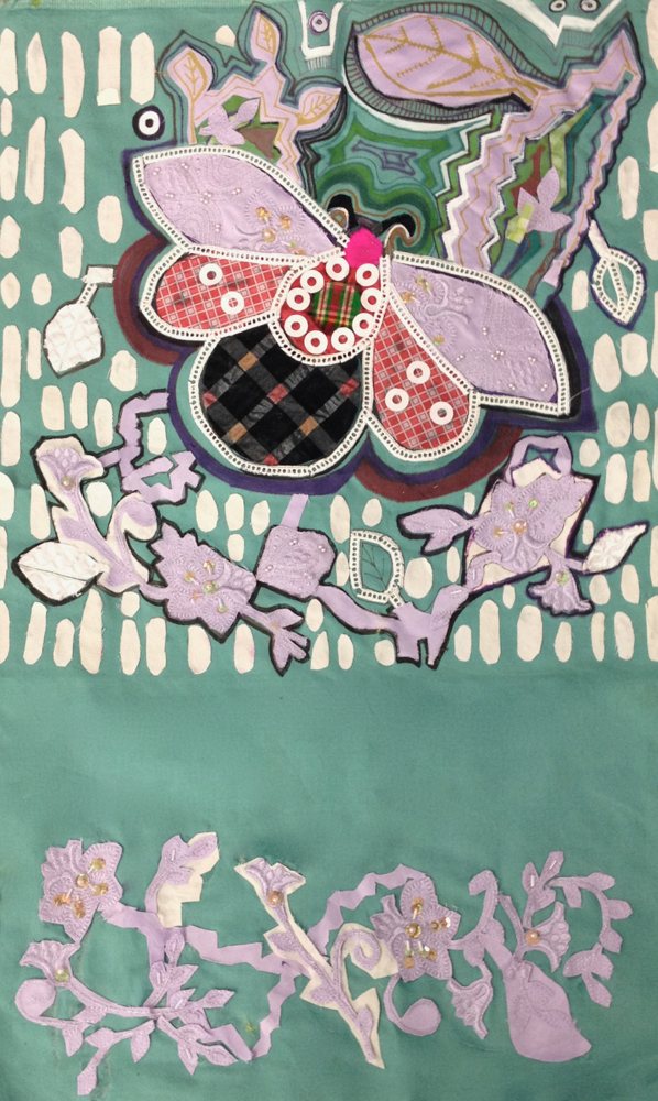 Butterfly Wall Hanging — Textile wall art by Kathleen Deyo