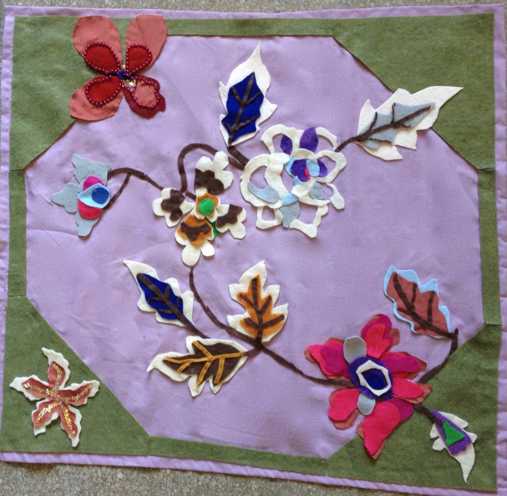 Felt Floral Wall Hanging — Textile wall art by Kathleen Deyo