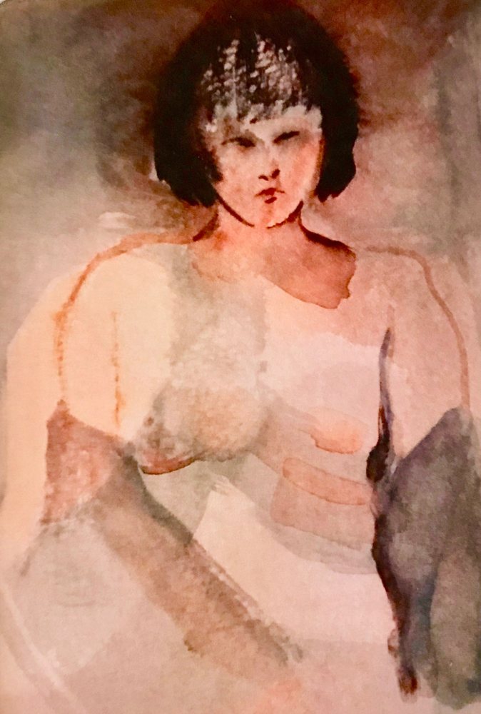 Female Nude Watercolor — Original drawing by Kathleen Deyo