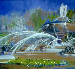 Fountain on a Summer Day — Giclée print by Kathleen Deyo