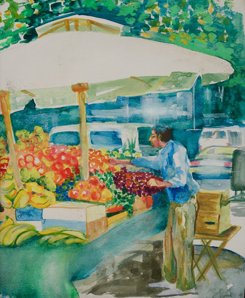Fruit Stand — Original watercolor by Kathleen Deyo