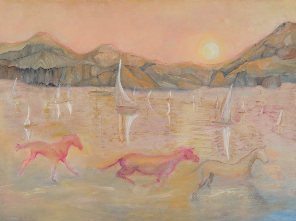 Horses on the Beach — Original oil by Kathleen Deyo