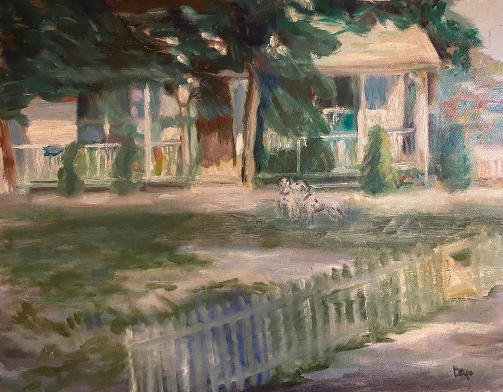 House with Dog — Giclée print by Kathleen Deyo
