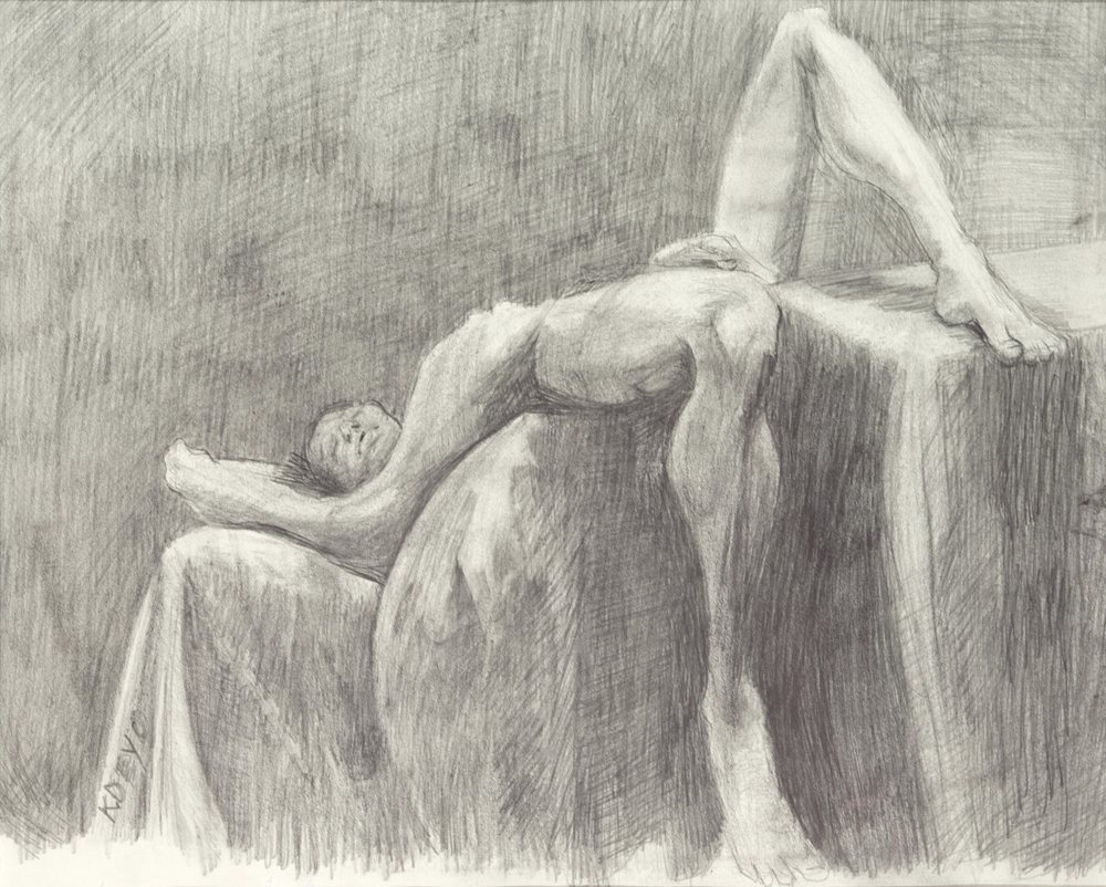 Reclining Male Nude Giclée Print — Figure giclée print by Kathleen Deyo