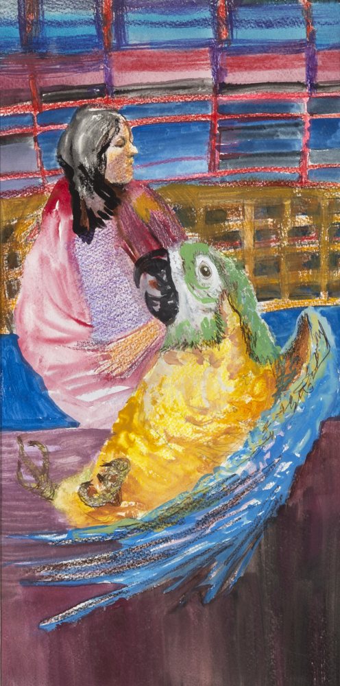 I Love Parrots — Original watercolor by Kathleen Deyo