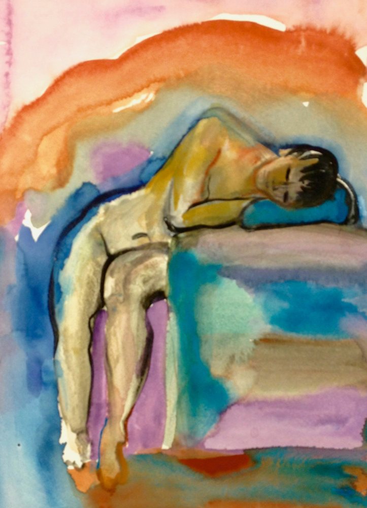 Resting Visionary — Watercolor giclée print by Kathleen Deyo