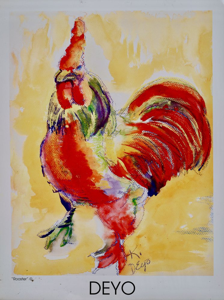 Rooster — Watercolor giclée print by Kathleen Deyo