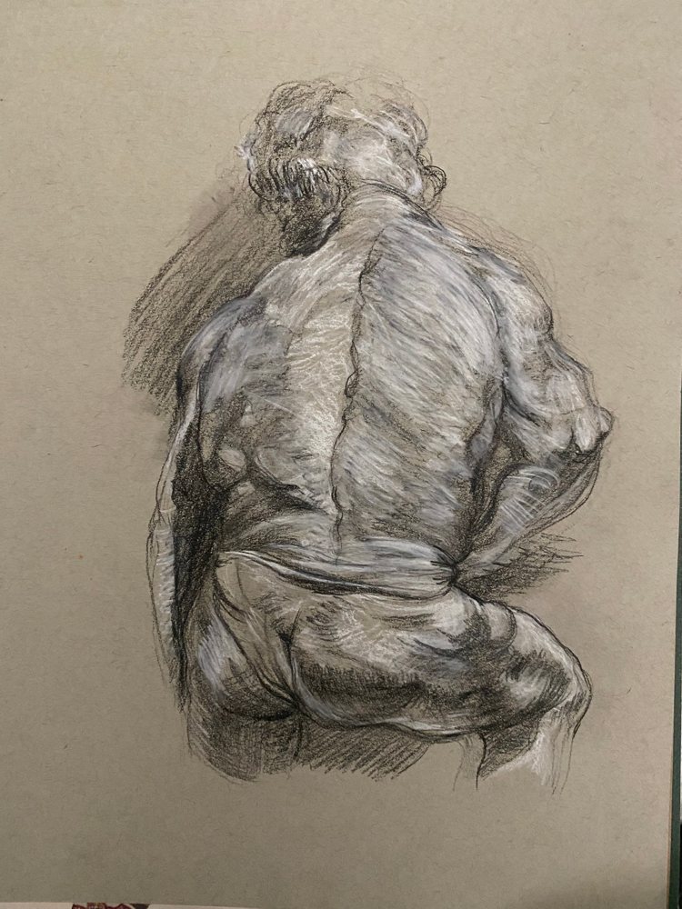 Ruben's Study of a Back — Original drawing by Kathleen Deyo