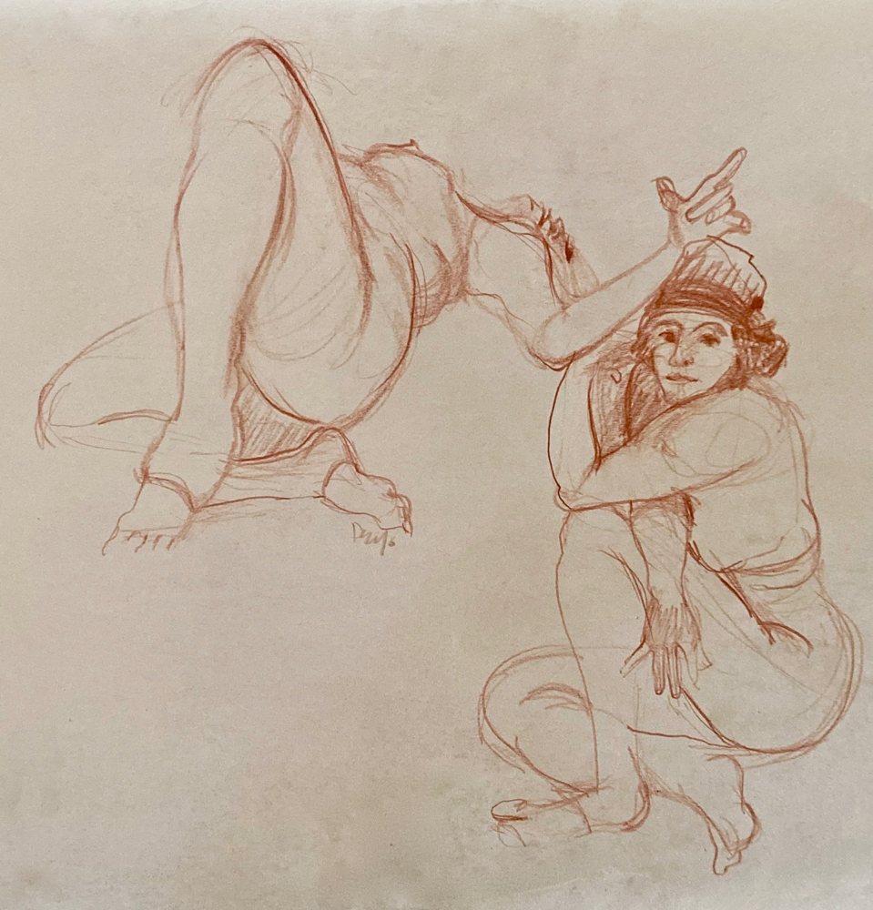 Sepia Drawing Nude — Giclée print by Kathleen Deyo