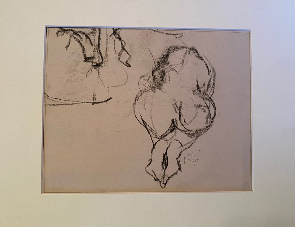 Sepia Drawing Nude — Original drawing by Kathleen Deyo