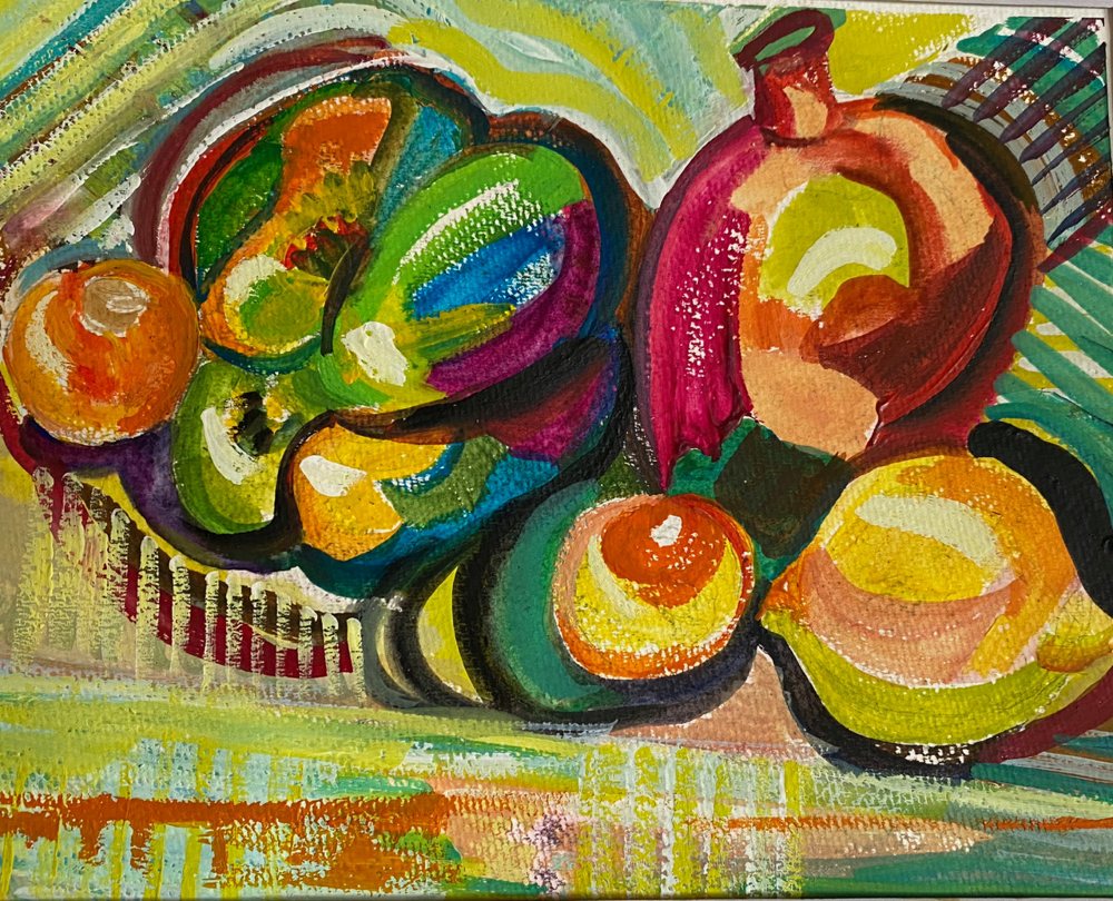 Still Life of Fruit and Veggies — Giclée print by Kathleen Deyo