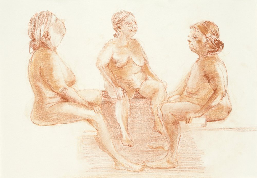 Three Old Women Giclée Print — Giclée print by Kathleen Deyo