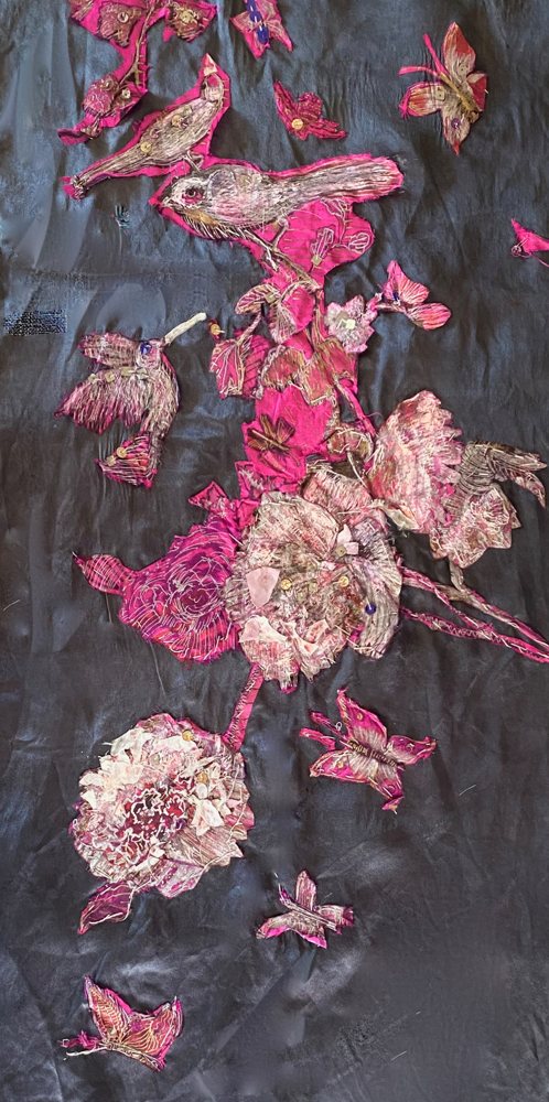 Wall Hanging of Birds — Textile wall art by Kathleen Deyo
