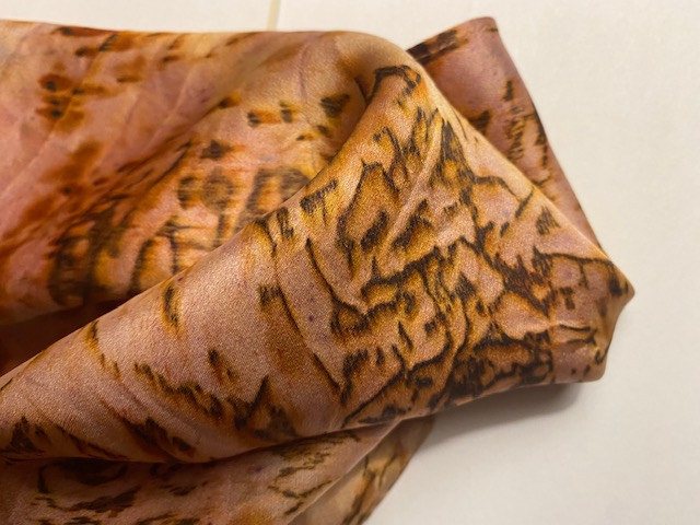 Warm Beige Patterned Men's Pocket Square — Hand-painted silk by Kathleen Deyo