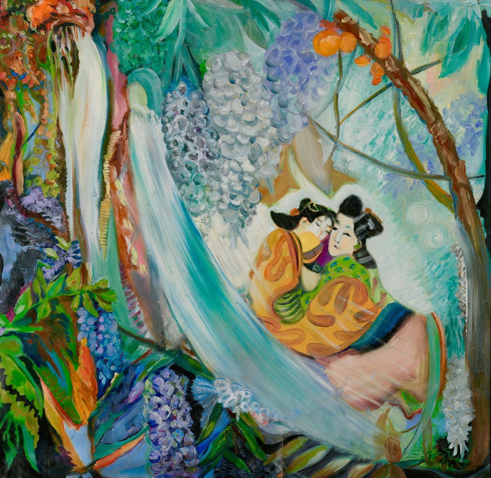 Lovers and Waterfall — Giclée print by Kathleen Deyo